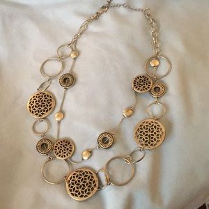 Silvertone Statement Circle Necklace